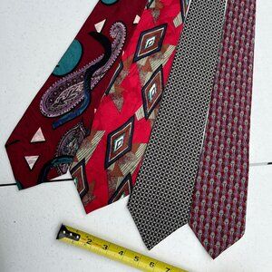 4 Silk Tie Bundle-Albert Nipon, Perry Ellis, Robert Stewart